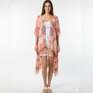Styline Kimono Pink Aztec Southwestern Boho Festival OSFA NWT